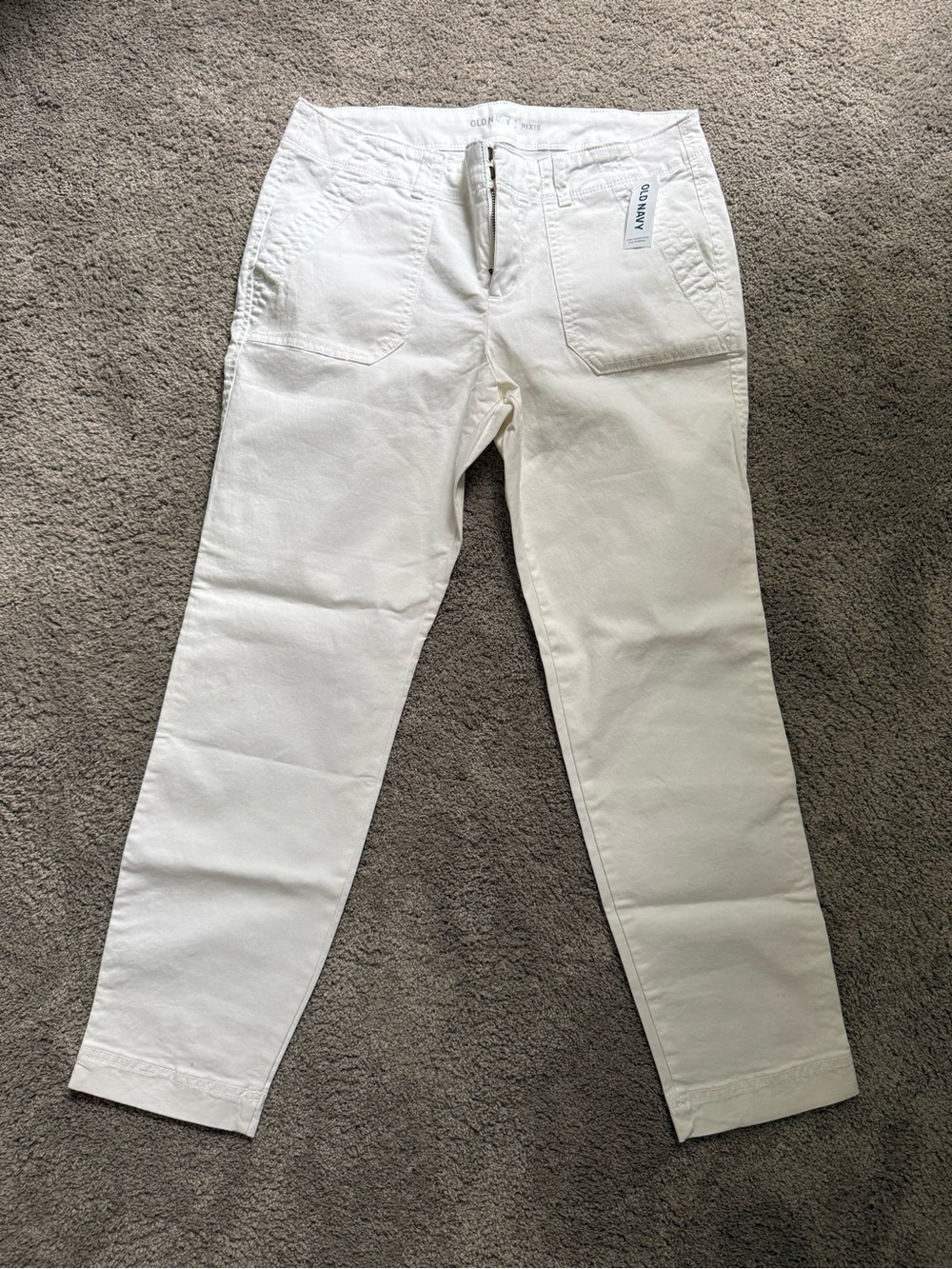 Old Navy White Straight-Leg Women's Pants